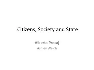 Citizens, Society and State