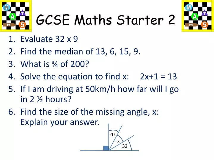 gcse maths starter 2