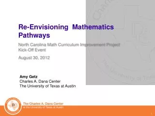 Re-Envisioning Mathematics Pathways