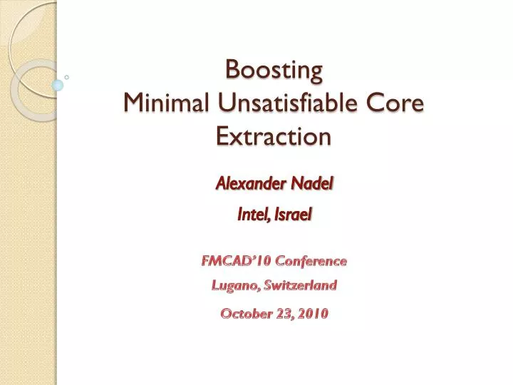 boosting minimal unsatisfiable core extraction