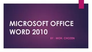 MICROSOFT OFFICE WORD 2010