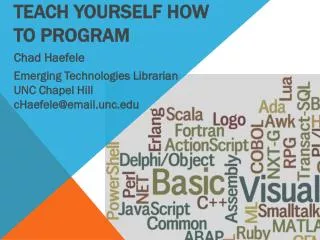 Teach Yourself How to Program