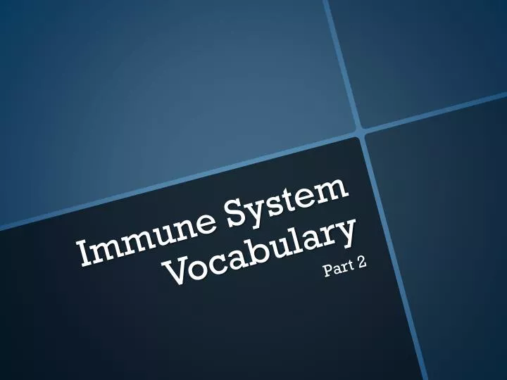 immune system vocabulary