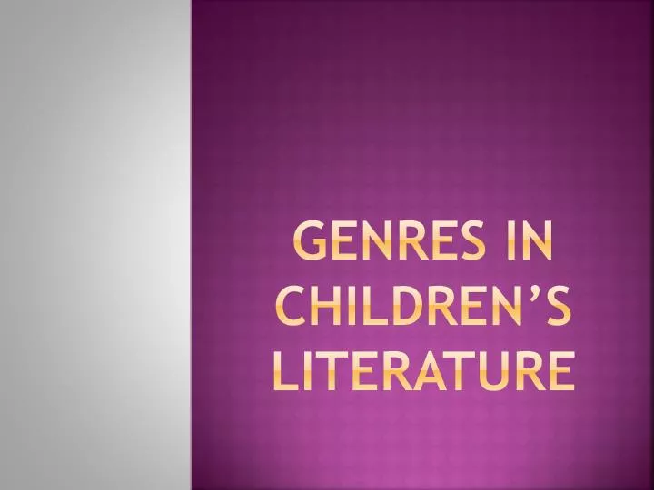 genres in children s literature