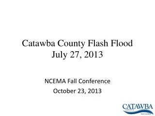 Catawba County Flash Flood July 27, 2013