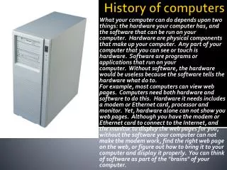 History of computers