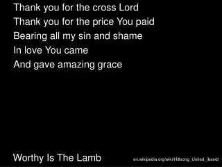 worthy is the lamb