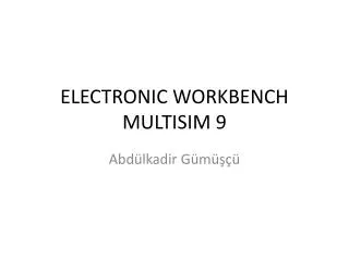 electronic workbench multisim 9