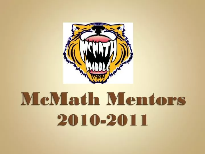 mcmath mentors 2010 2011