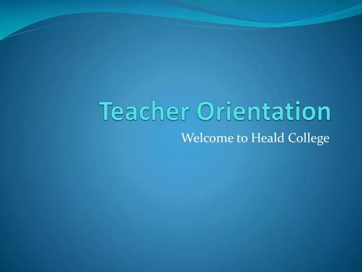 teacher orientation