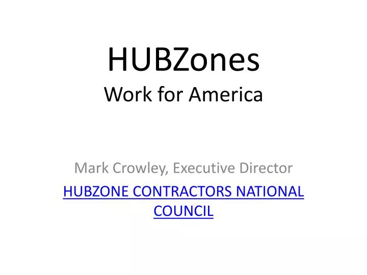 hubzones work for america