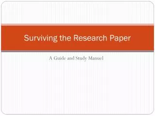 Surviving the Research Paper
