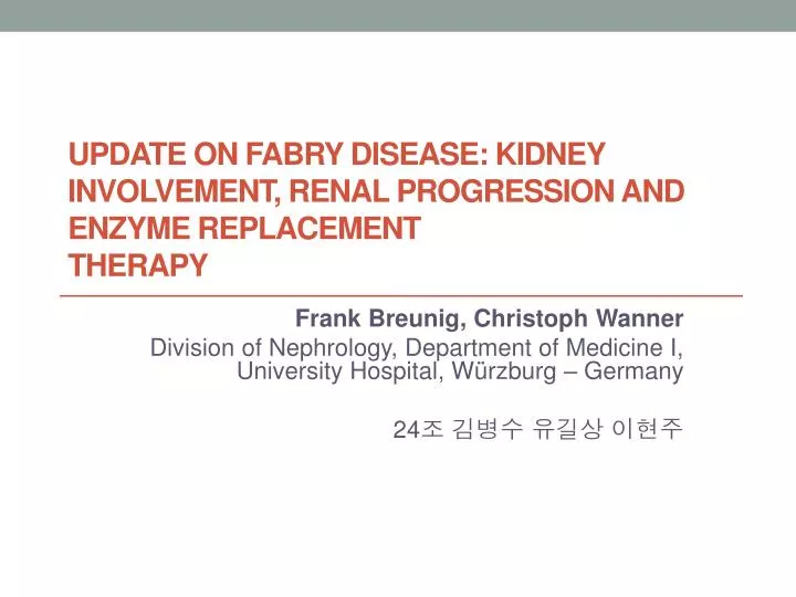 update on fabry disease kidney involvement renal progression and enzyme replacement therapy