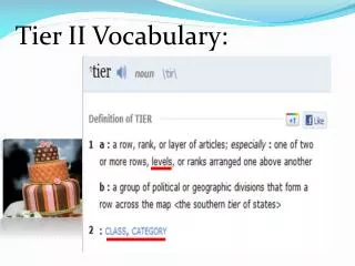 Tier II Vocabulary: