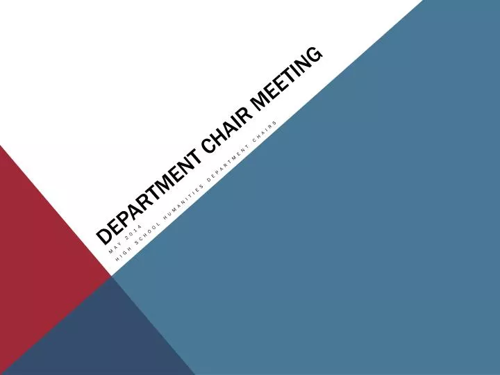 department chair meeting