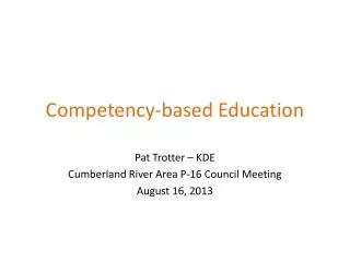 Competency-based Education