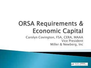 ORSA Requirements &amp; Economic Capital