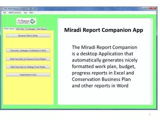 Miradi Report Companion App
