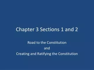 chapter 3 sections 1 and 2