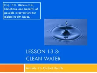 Lesson 13.3: Clean water