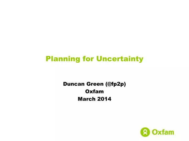 planning for uncertainty