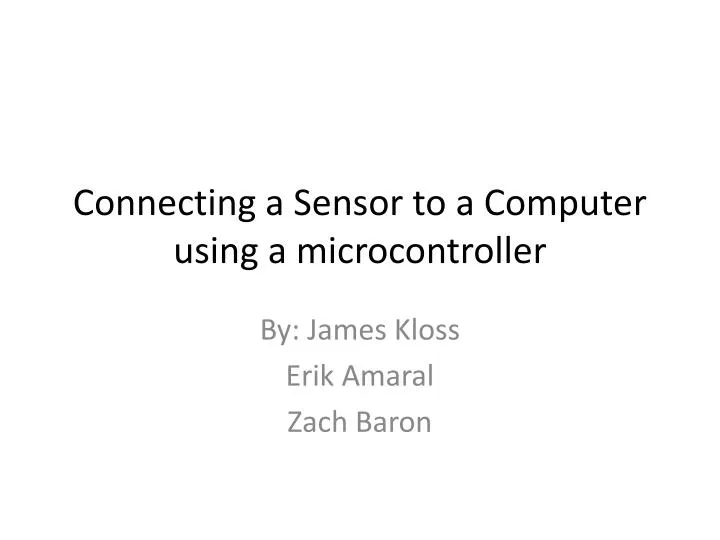 connecting a sensor to a computer using a microcontroller