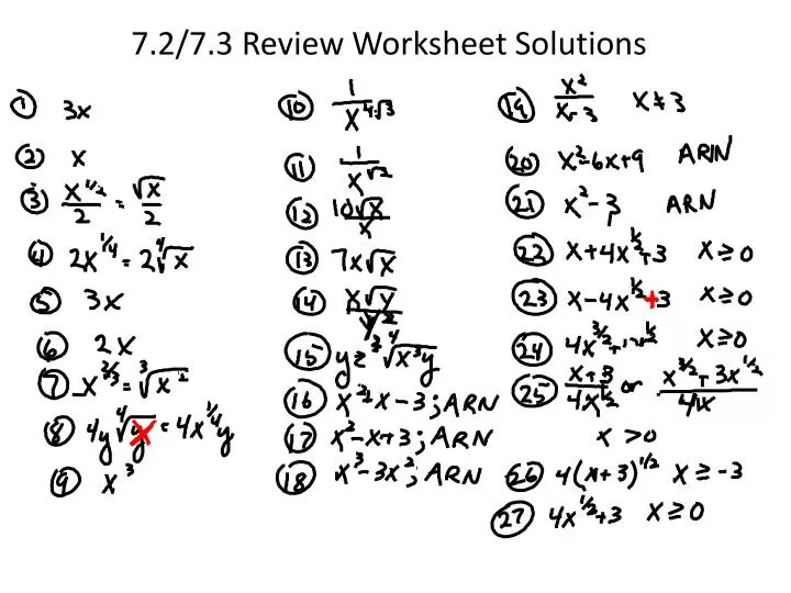 7 2 7 3 review worksheet solutions