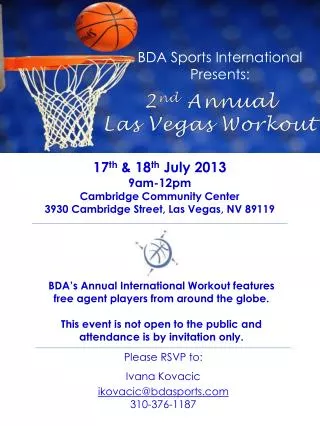 BDA Sports International Presents: