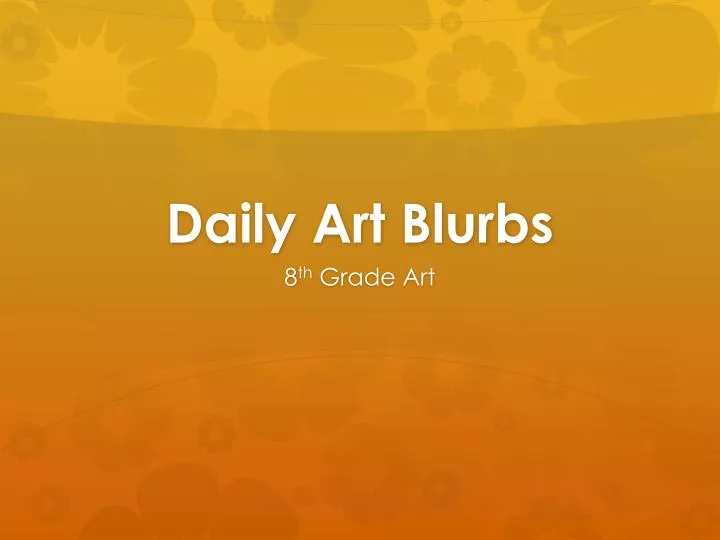 daily art blurbs