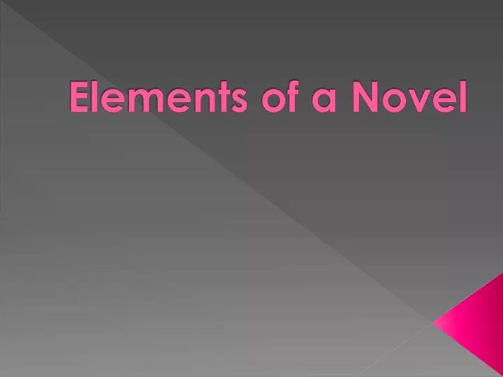 elements of a novel