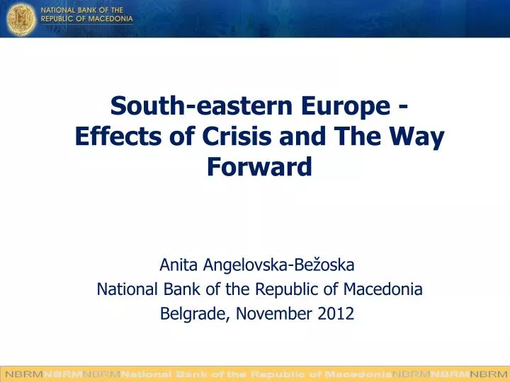 south eastern europe effects of crisis and the way forward