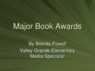 Major Book Awards