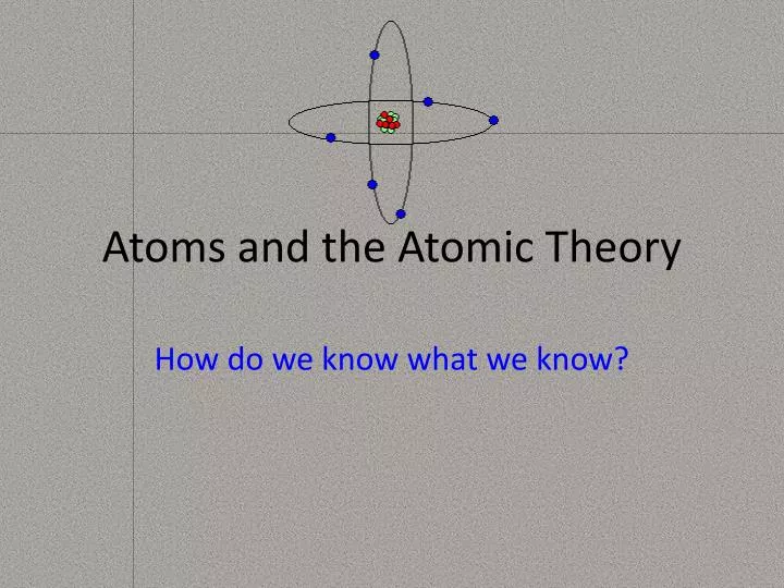 atoms and the atomic theory