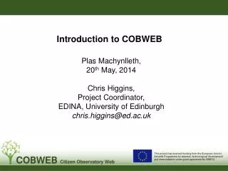 Introduction to COBWEB