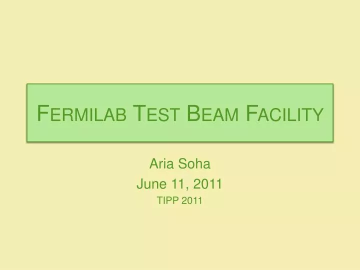 fermilab test beam facility