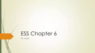ESS Chapter 6