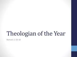 Theologian of the Year