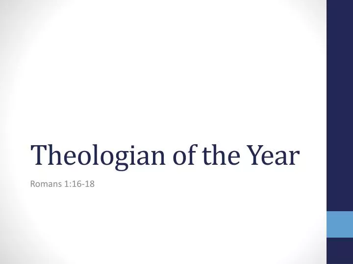 theologian of the year