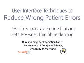User Interface Techniques to Reduce Wrong Patient Errors