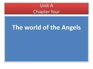 Unit A Chapter four