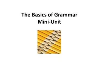The Basics of Grammar Mini-Unit