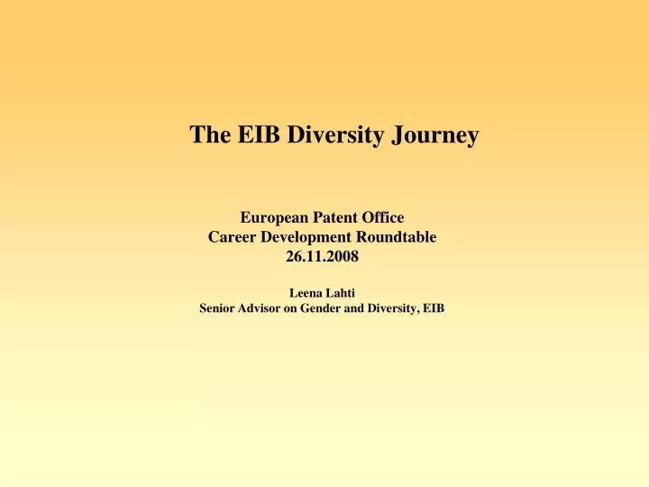 the eib diversity journey