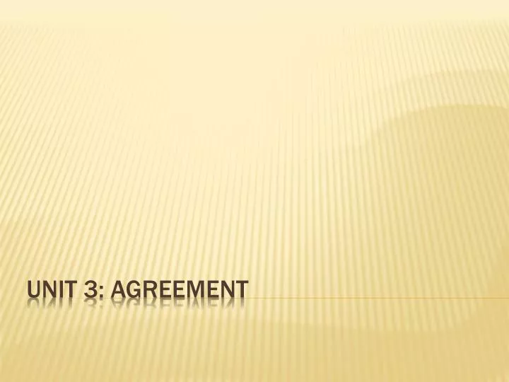 unit 3 agreement
