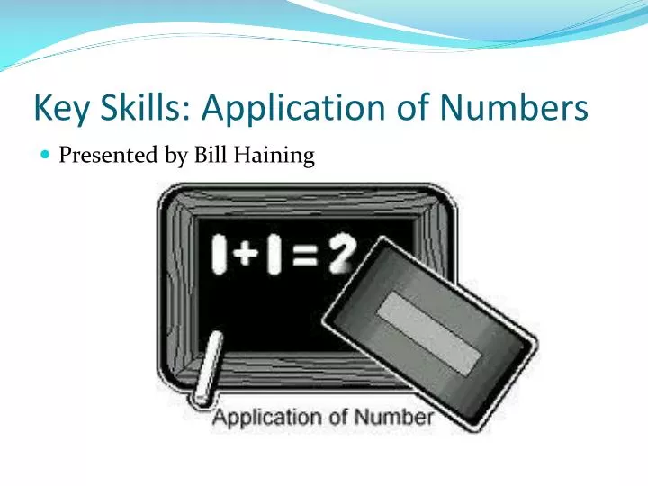 key skills application of numbers