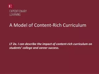 A Model of Content-Rich Curriculum