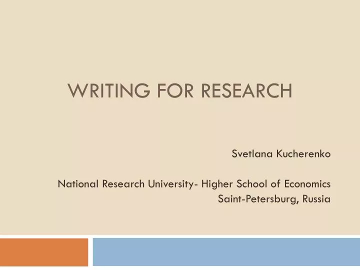 writing for research
