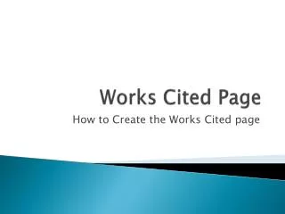 Works Cited Page