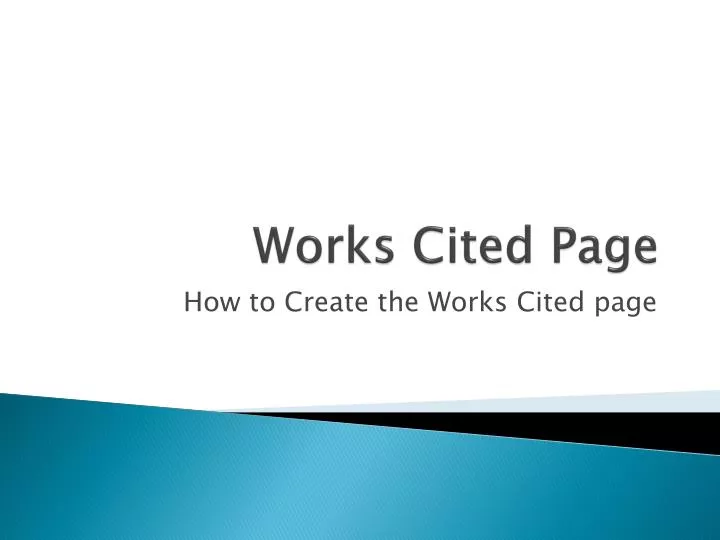 works cited page