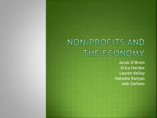 Non-profits and the economy