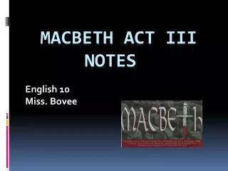 Macbeth Act III Notes